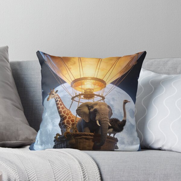 Item preview, Elephant, Ostrich, Giraffe Hot Air Balloon Ride  designed and sold by Whimsical Art by Angela.