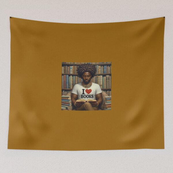 Item preview, I Heart Books - Man Reading designed and sold by Antuan Simmons.