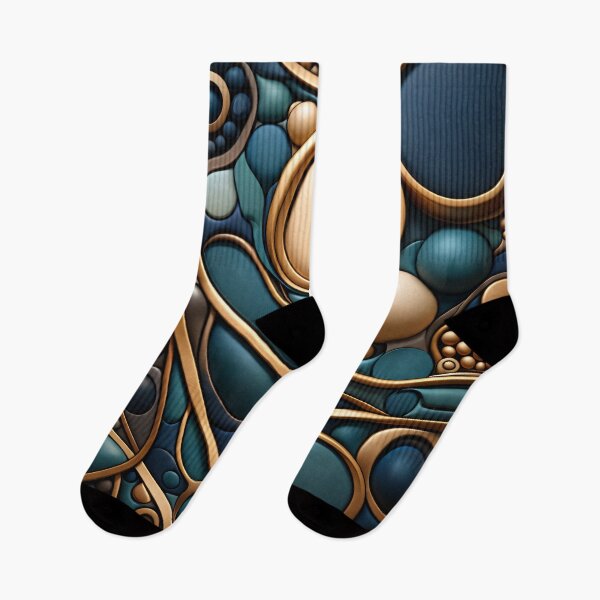 Item preview, Teal & Gold Abstract Orbs designed and sold by Kaleidoscope Print.