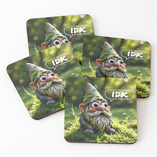 Item preview, Funny Shocked Gnome "IDK" Meme Illustration designed and sold by IntrusiveMind210.