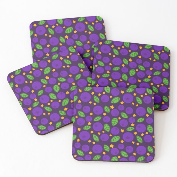 Item preview, purple blackberries, leaves and stars designed and sold by Marionalas2.