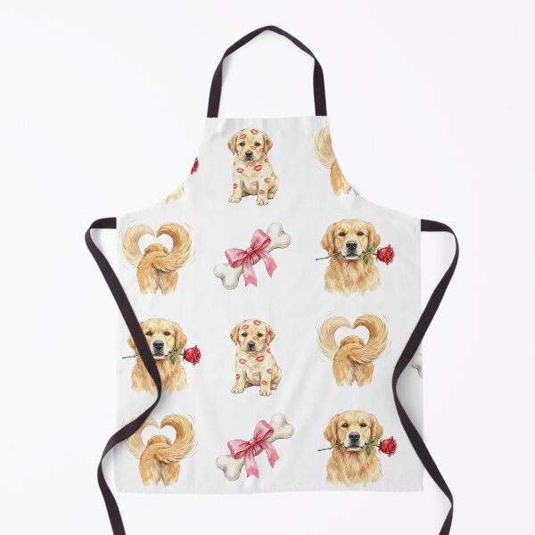 Item preview, Watercolor Valentine Golden Retriever Puppy Set designed and sold by NonditStudio.