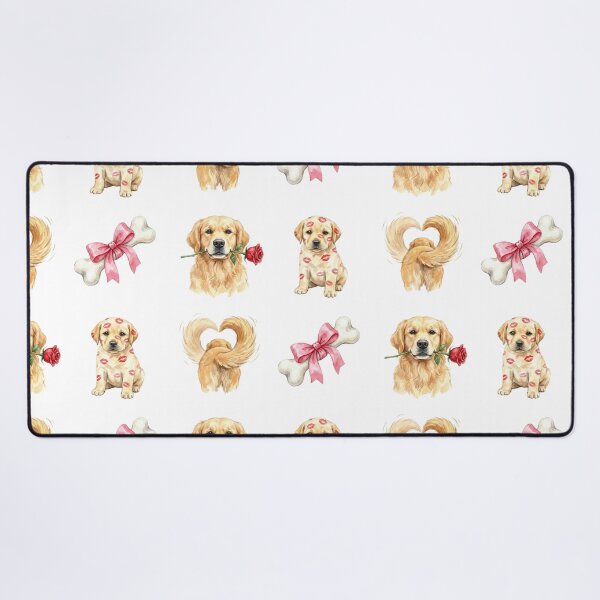 Item preview, Watercolor Valentine Golden Retriever Puppy Set designed and sold by NonditStudio.