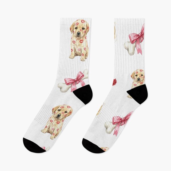 Item preview, Watercolor Valentine Golden Retriever Puppy Set designed and sold by NonditStudio.