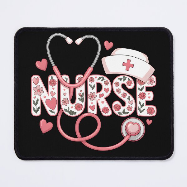 Item preview, Valentine Nurse Floral Design – Cute Nurse Love Illustration designed and sold by YRDigitalArt.