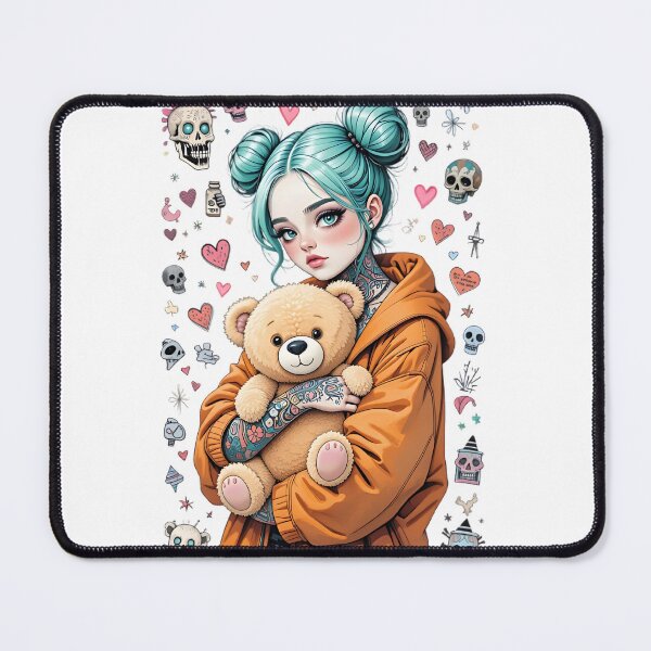 Item preview, Cute Emo Girl Clipart with Teddy Bear designed and sold by rajdigitalarts.
