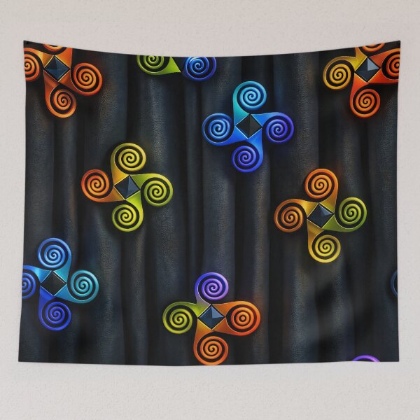 Item preview, Neon Triskelion Spirals designed and sold by Kaleidoscope Print.