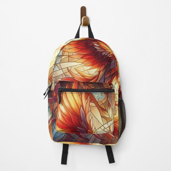 Item preview, Stained Glass Phoenix – Majestic Mythical Fire Bird Art Design designed and sold by ashokreddy343.