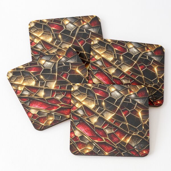 Item preview, Gilded Ruby Stained Glass designed and sold by Kaleidoscope Print.
