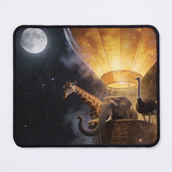 Item preview, Elephant, Ostrich, and Giraffe Hot Air Balloon Ride designed and sold by Whimsical Art by Angela.