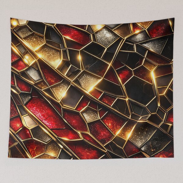 Item preview, Gilded Ruby Stained Glass designed and sold by Kaleidoscope Print.