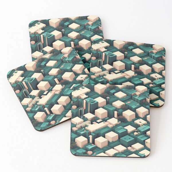 Item preview, Terracotta Grid: Geo-Block Facade designed and sold by mxztar.