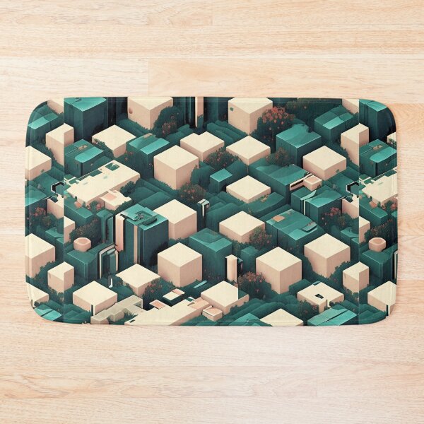 Item preview, Terracotta Grid: Geo-Block Facade designed and sold by mxztar.
