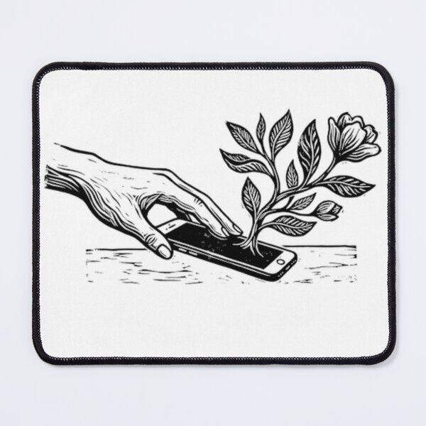 Item preview, Digital Detox: Nature Growing from Silence Linocut Art designed and sold by craftedd.