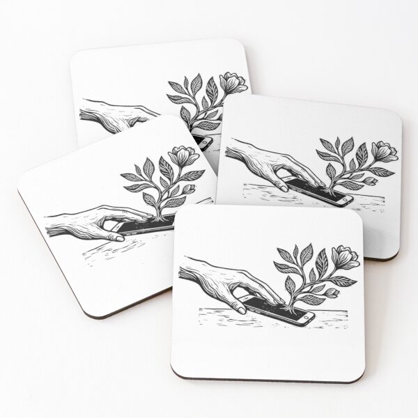 Item preview, Digital Detox: Nature Growing from Silence Linocut Art designed and sold by craftedd.