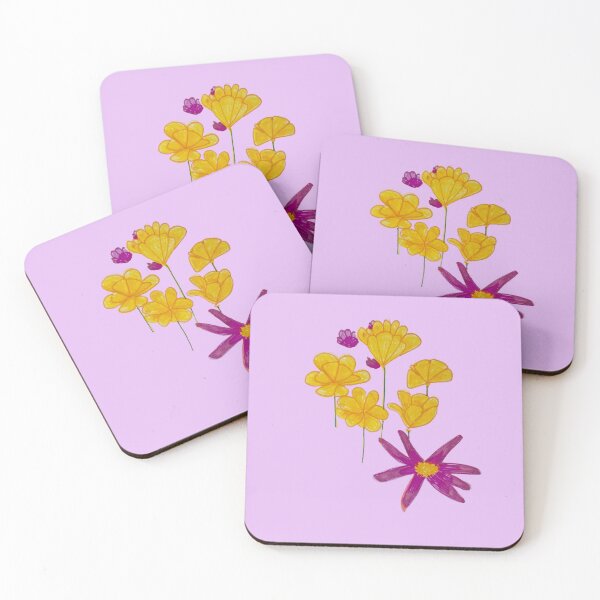 Item preview, 90's Retro Mall T Shirt, Sketched Buttercups, Purple, Pink Wildflowers  designed and sold by Uplifting Vib'n Design and Decor .