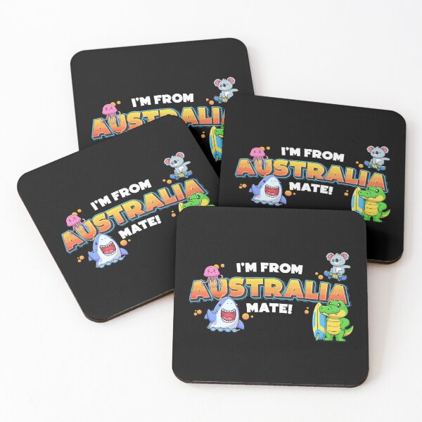 Item preview, I’m From Australia Mate – Cute Aussie Animals Kids Design | Shark, Koala, Crocodile (on dark colours) designed and sold by messy-nessie.