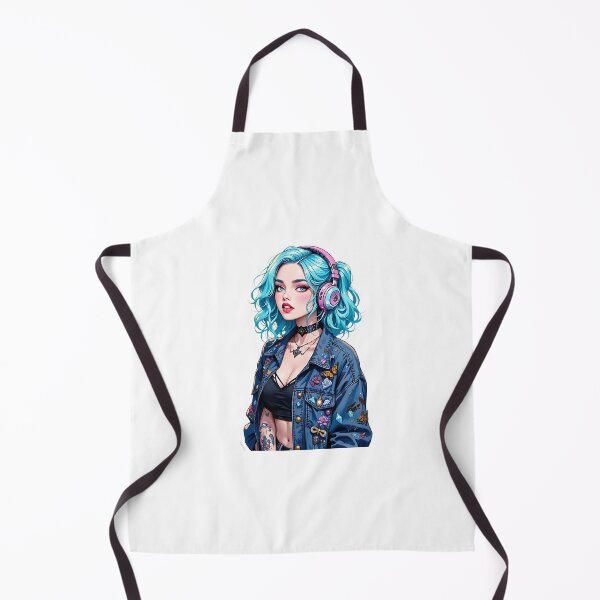 Item preview, Gamer E-Girl with Teal Hair and Pink Headphones designed and sold by rajdigitalarts.