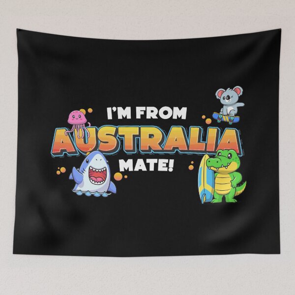 Item preview, I’m From Australia Mate – Cute Aussie Animals Kids Design | Shark, Koala, Crocodile (on dark colours) designed and sold by messy-nessie.