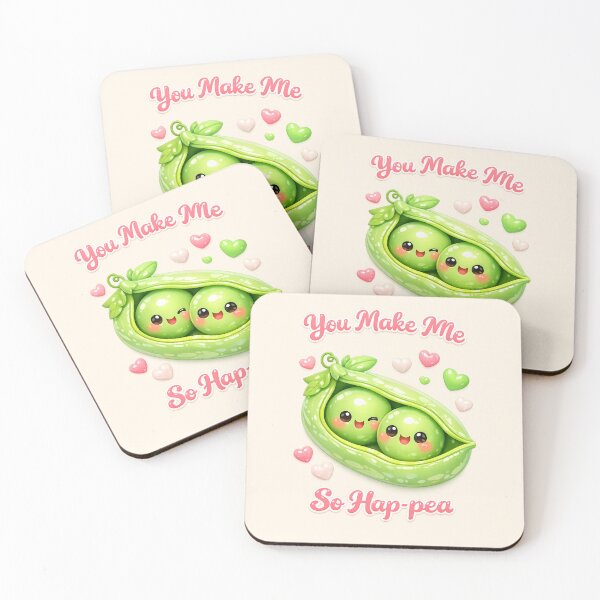Item preview, You Make Me So Hap-Pea - Cute Peas in a Pod Love Pun | Kawaii Valentine's Day Art designed and sold by Moons Studio.