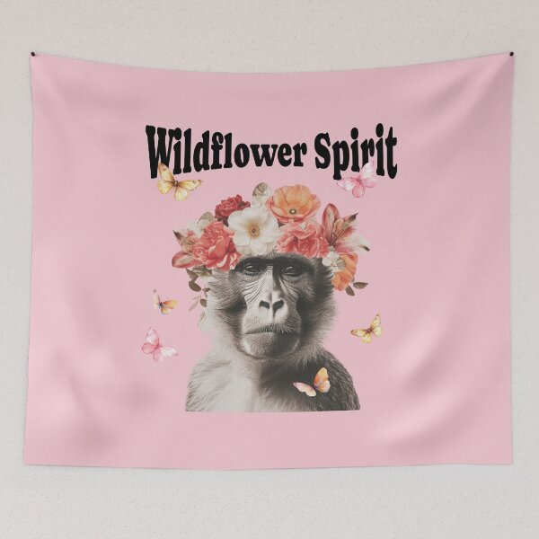 Item preview, Wildflower Spirit Funny Monkey designed and sold by Sachie's Studio.
