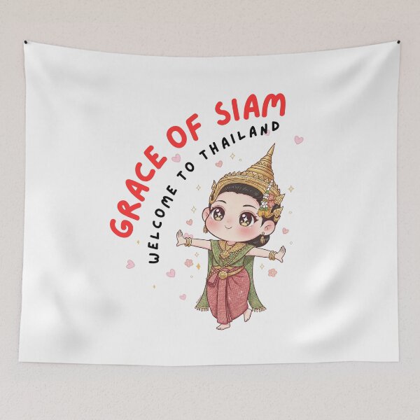 Item preview, Grace of Siam – Cute Thai Traditional Dancer Chibi Illustration designed and sold by Beeform.