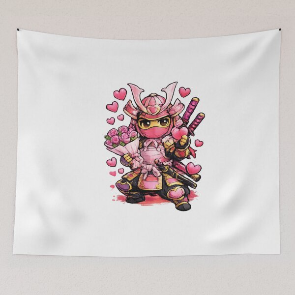 Item preview, Romance Samurai – Pink Valentine Chibi Warrior designed and sold by MACodDesigns.