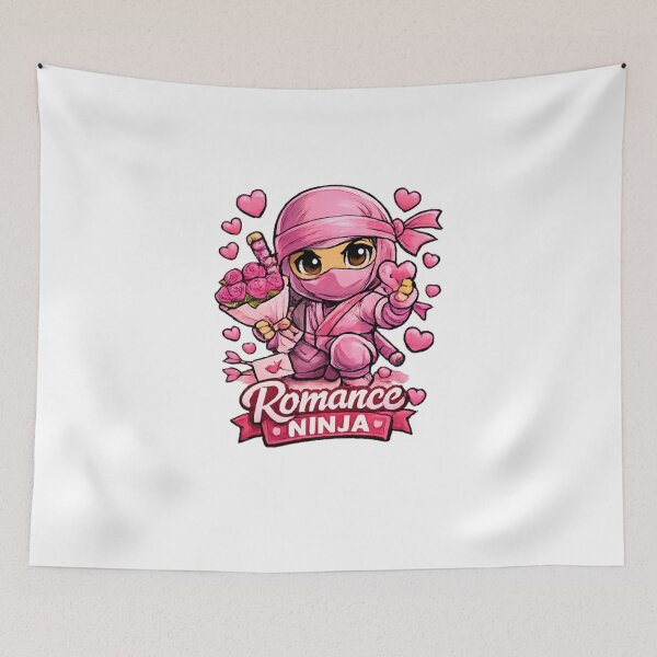 Item preview, Romance Ninja – Pink Chibi Valentine Ninja designed and sold by MACodDesigns.
