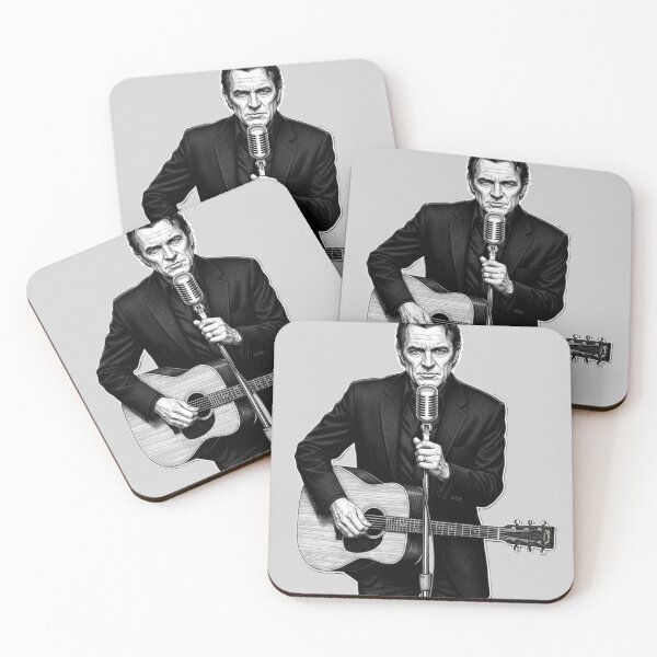 Item preview, The Man in Black – High-Fidelity Johnny Cash Inspired Outlaw Country Art designed and sold by Fallen Ink.