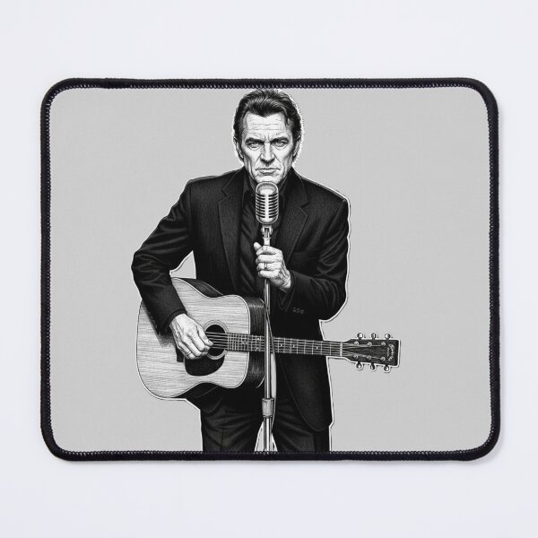 Item preview, The Man in Black – High-Fidelity Johnny Cash Inspired Outlaw Country Art designed and sold by Fallen Ink.