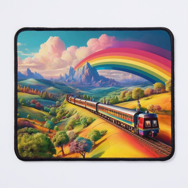 Item preview, Rainbow Train Through Dreamland Hills designed and sold by Luvahawb.