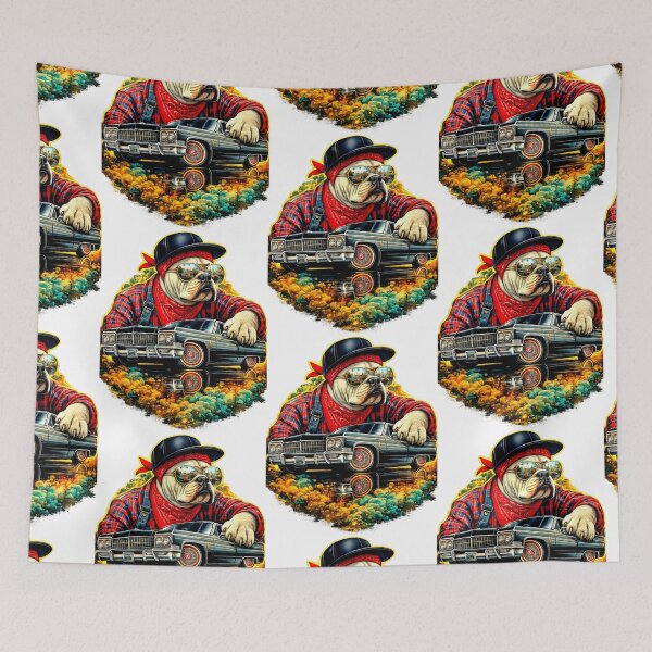 Item preview, Vintage Car with Vato Bulldog designed and sold by NativeGraffix.