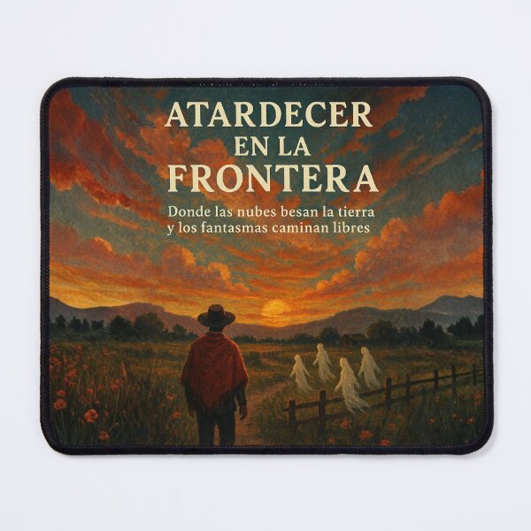 Item preview, Mystical Border Notebook – Sunset with Free Ghosts designed and sold by Anomaly 404 Error.