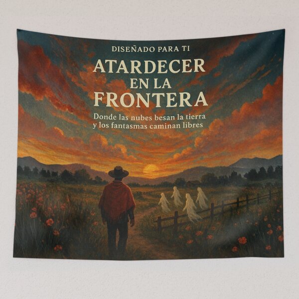 Item preview, Mystical Border Notebook – Sunset with Free Ghosts designed and sold by Anomaly 404 Error.