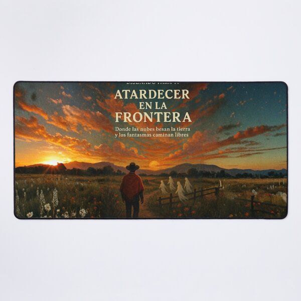 Item preview, Mystical Border Notebook – Sunset with Free Ghosts designed and sold by Anomaly 404 Error.