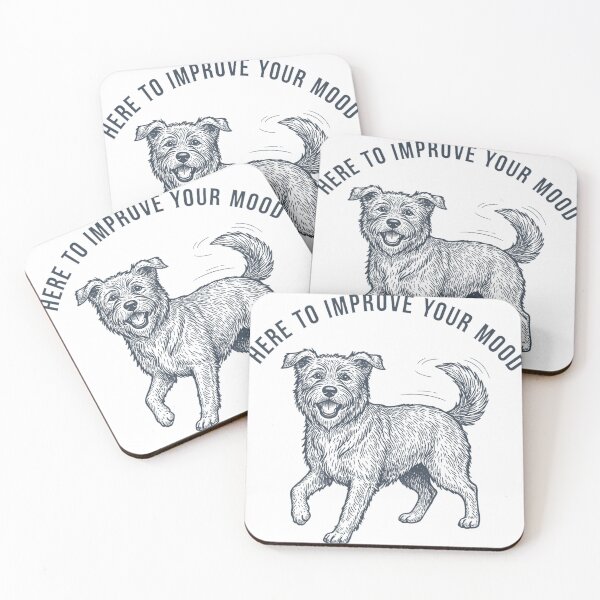 Item preview, Here to Improve Your Mood Dog Wholesome Vintage Dog designed and sold by DIRTYSKETCHH.