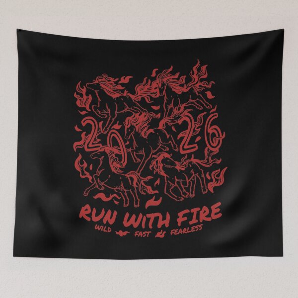 Item preview, Copy of Run with Fire Chinese New Year Fire Horse 2026 - Black designed and sold by jepchan.