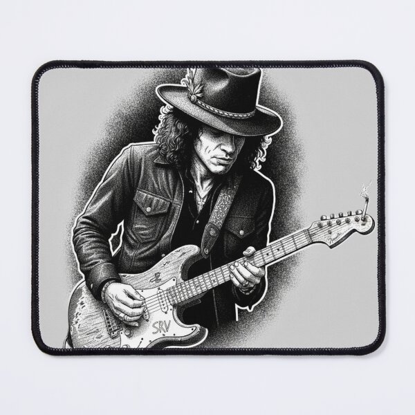 Item preview, Texas Blues Legend – High-Fidelity SRV Inspired Guitarist Illustration designed and sold by Fallen Ink.