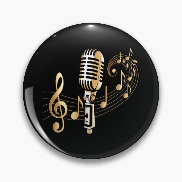 Item preview, Microphone with Music Notes and Clef designed and sold by LacostCarl.