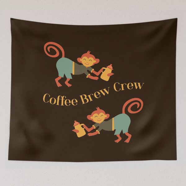Item preview, Coffee Brew Crew Funny Monkey designed and sold by Sachie's Studio.