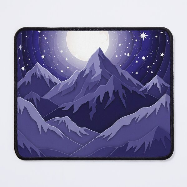 Item preview, Midnight Mountain Range - 3D Paper Cut Aesthetic Night Sky designed and sold by Paper & Pattern Co.