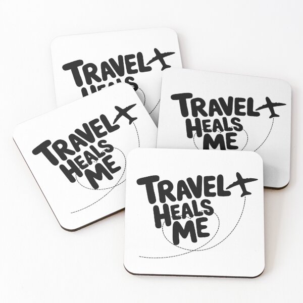 Item preview, Travel Heals Me – Black and White Travel Quote with Airplane | Minimal Travel Design designed and sold by PTMinimalShop.