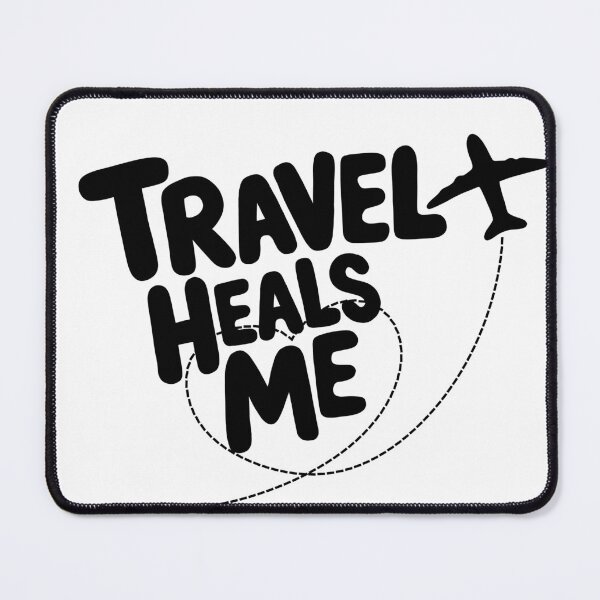 Item preview, Travel Heals Me – Black and White Travel Quote with Airplane | Minimal Travel Design designed and sold by PTMinimalShop.