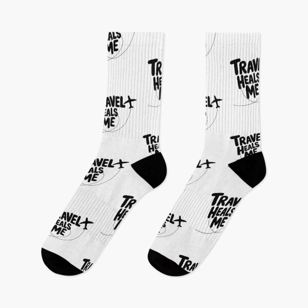 Item preview, Travel Heals Me – Black and White Travel Quote with Airplane | Minimal Travel Design designed and sold by PTMinimalShop.