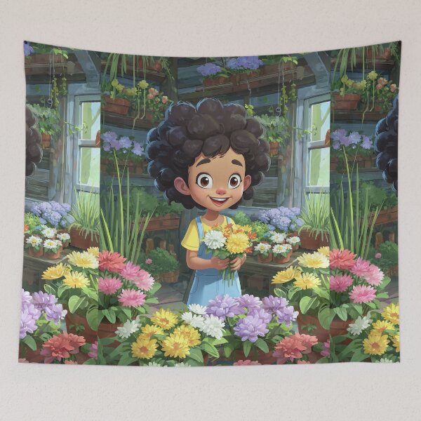 Item preview, Girl Arranging Flowers in Greenhouse designed and sold by Piotrek0001.