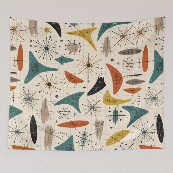 Item preview, 1950s Atomic Mid-Century Modern Seamless Pattern (AI Generated) designed and sold by Cleora Art .