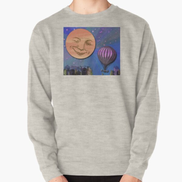 Balloon Flight To Paris Under A Deep Blue Sky Illustration Pullover Sweatshirt