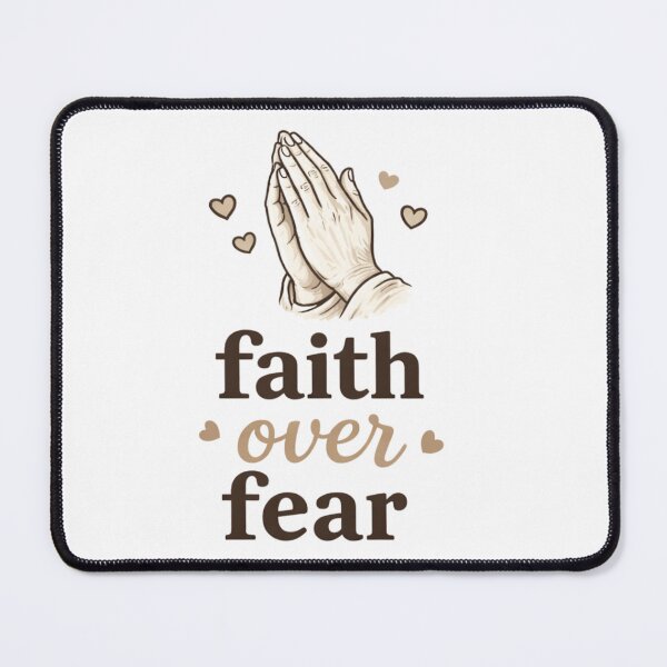 Item preview, Faith Over Fear Praying Hands – Christian Inspirational Typography Art designed and sold by Luvahawb.