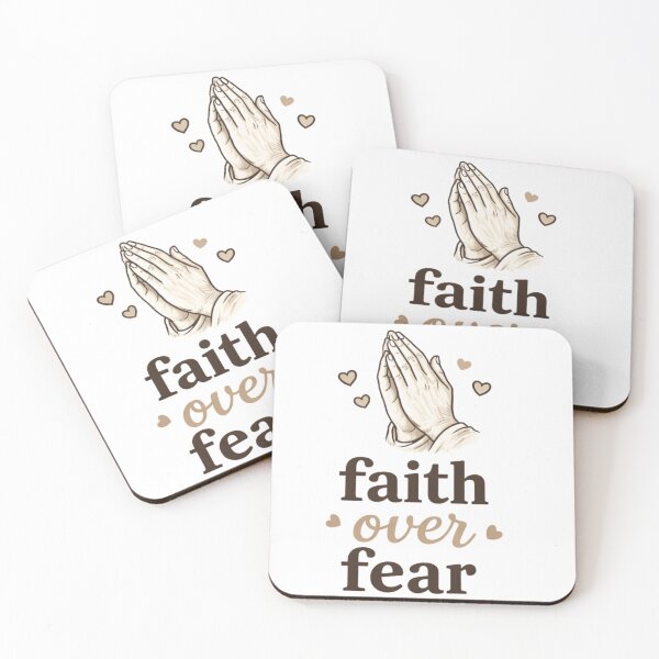 Item preview, Faith Over Fear Praying Hands – Christian Inspirational Typography Art designed and sold by Luvahawb.