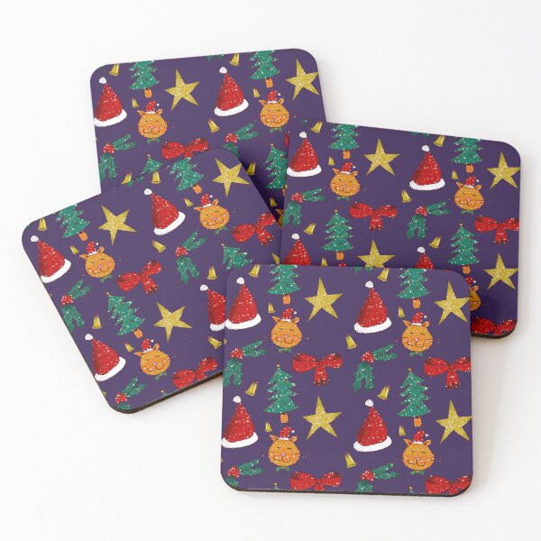 Item preview, Christmas cats, bows, trees, holly, stars and bells  designed and sold by skunkandpumpkin.